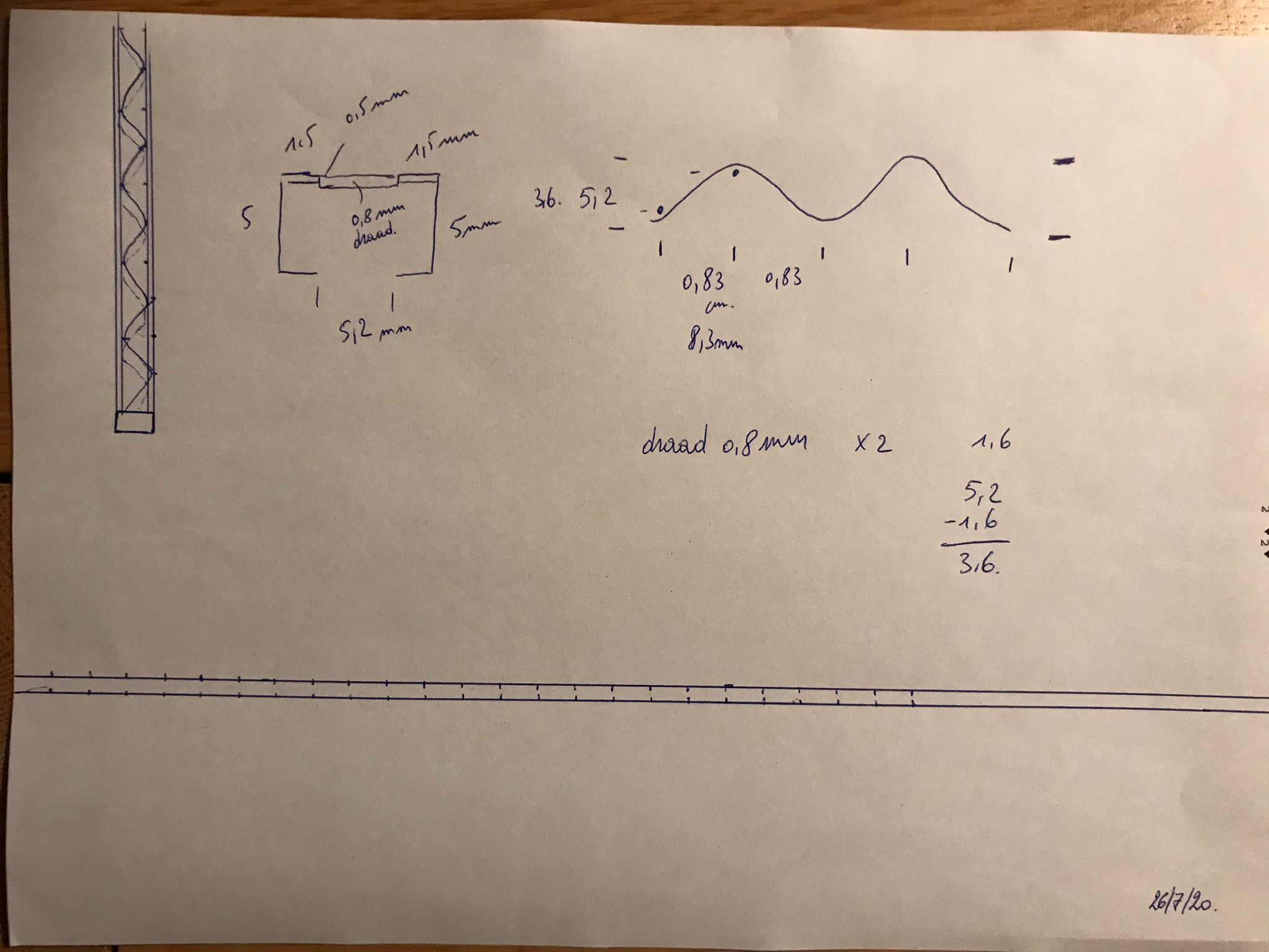 "Drawing" of the scale pole